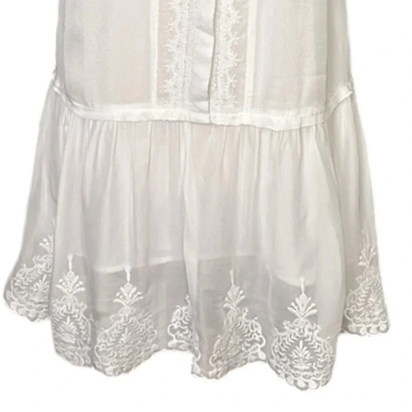 MANGO Suit White Dress Embroidered Western Camisole Sheer Ivory Feminine LWD 2 - Picture 4 of 16